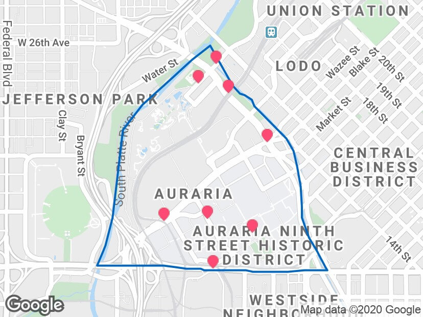 Auraria-Denver-Map