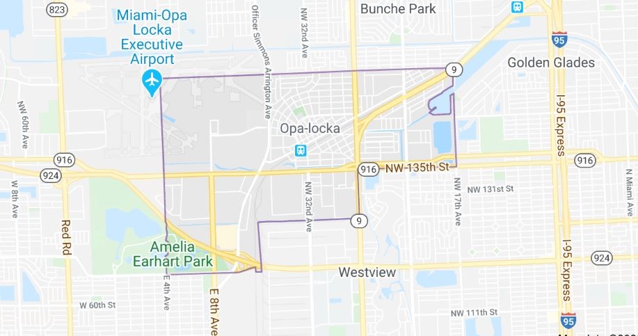 Opa_Locka_Florida_Map