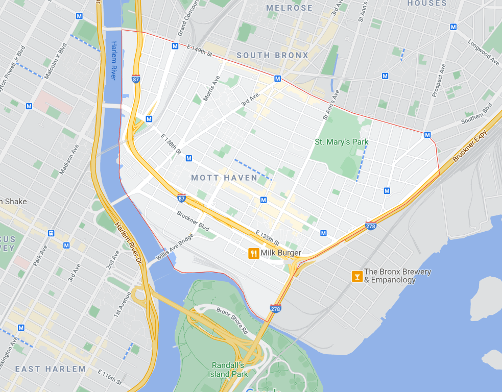 Mott_Haven_The_Bronx_New_York_Map