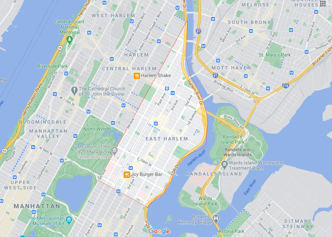 East_Harlem_Manhattan_New_York_Map